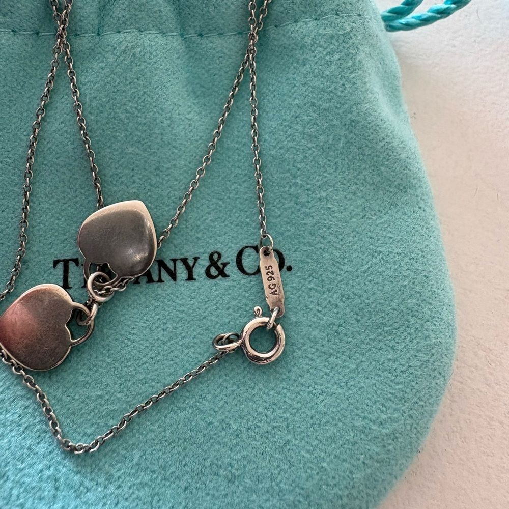 Tiffany & Co. Blue Enamel Mini Hearts Necklace - Picture 3 of 4